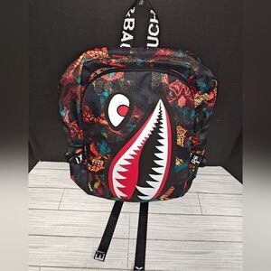 Kuchen & Bag Graphic Colorful Print School Travel Backpack With USB Connection